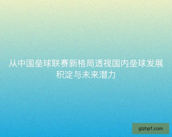 从中国垒球联赛新格局透视国内垒球发展积淀与未来潜力